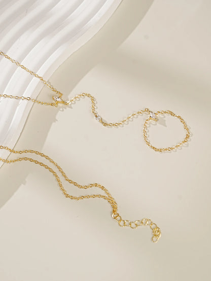 Pulsera de dedo con cadena ultradelgada de 2 piezas – Joyas de cadena de mano minimalistas en capas para mujer | Accesorio de moda diario
