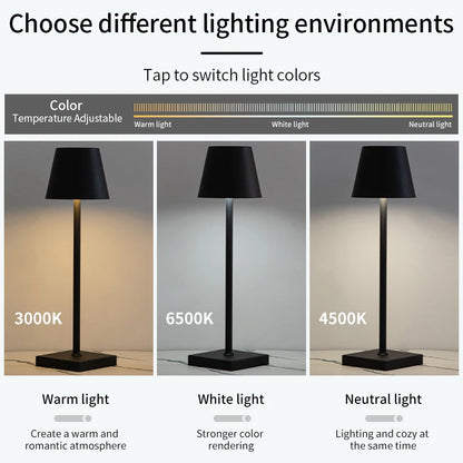 Rechargeable LED Table Lamp – Touch Control 3-Level Dimmable Decorative Ambient Light for Desk, Bedroom & Dining