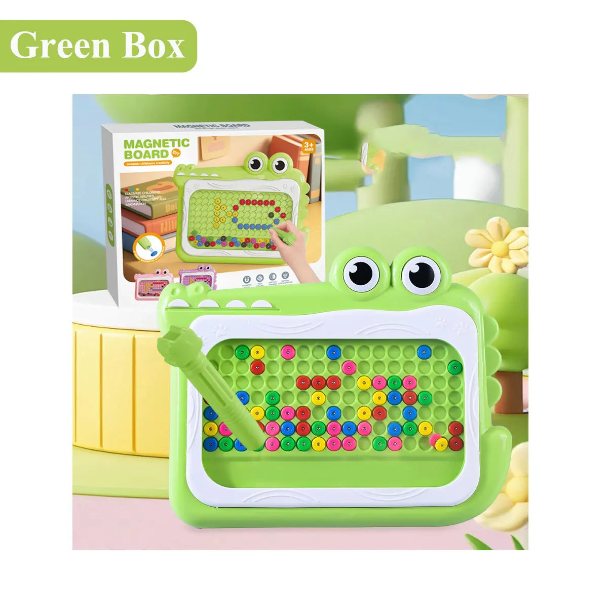Pizarra magnética de cuentas para niños – Juguete educativo Montessori para garabatear con bolígrafo de rompecabezas, juego creativo de dibujo y aprendizaje para niños de 3 a 8 años, regalo STEM interactivo