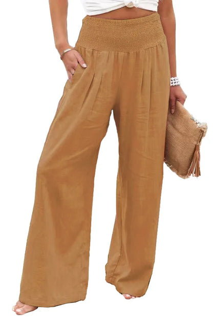 Pantalon ample décontracté pour femme, taille mi-haute avec cordon de serrage, style européen et américain, idéal pour la plage au printemps et en été