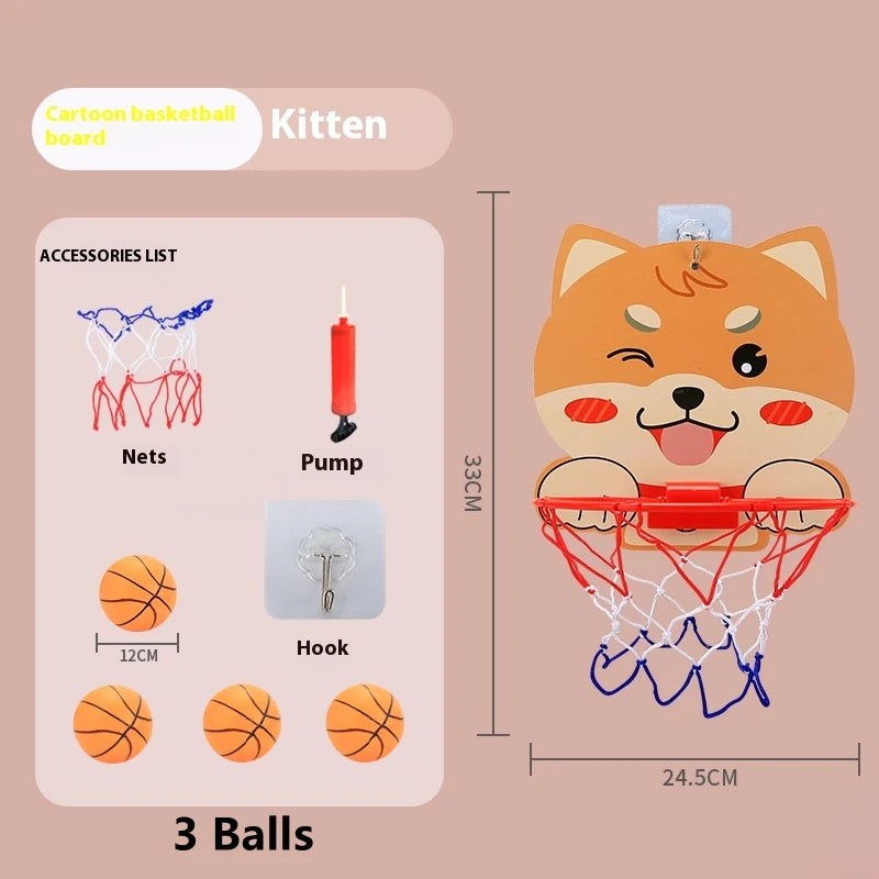 Children’s Version Vertical Adjustable Lifting Basketball Rack – Outdoor & Indoor Sports Cartoon Rebound Parent-Child Interactive Toy
