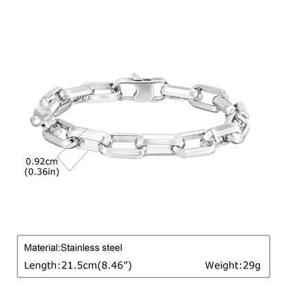 Punk Silver Chain Bracelet – Stainless Steel Braided Link Wristband for Men | Hip Hop Fashion Jewelry Gift for Him & Dad