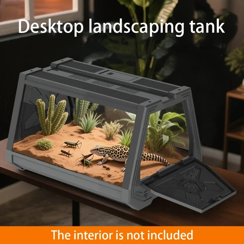 Mini Reptile Terrarium Habitat – Escape-Proof Ventilated Desktop Ecological Tank & Breeding Box for Geckos, Snakes, Frogs & Small Reptiles