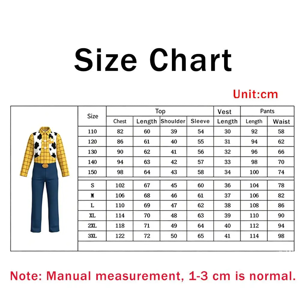 Western Cartoon Cosplay Costume Set – Top, Pants, Hat & Cape