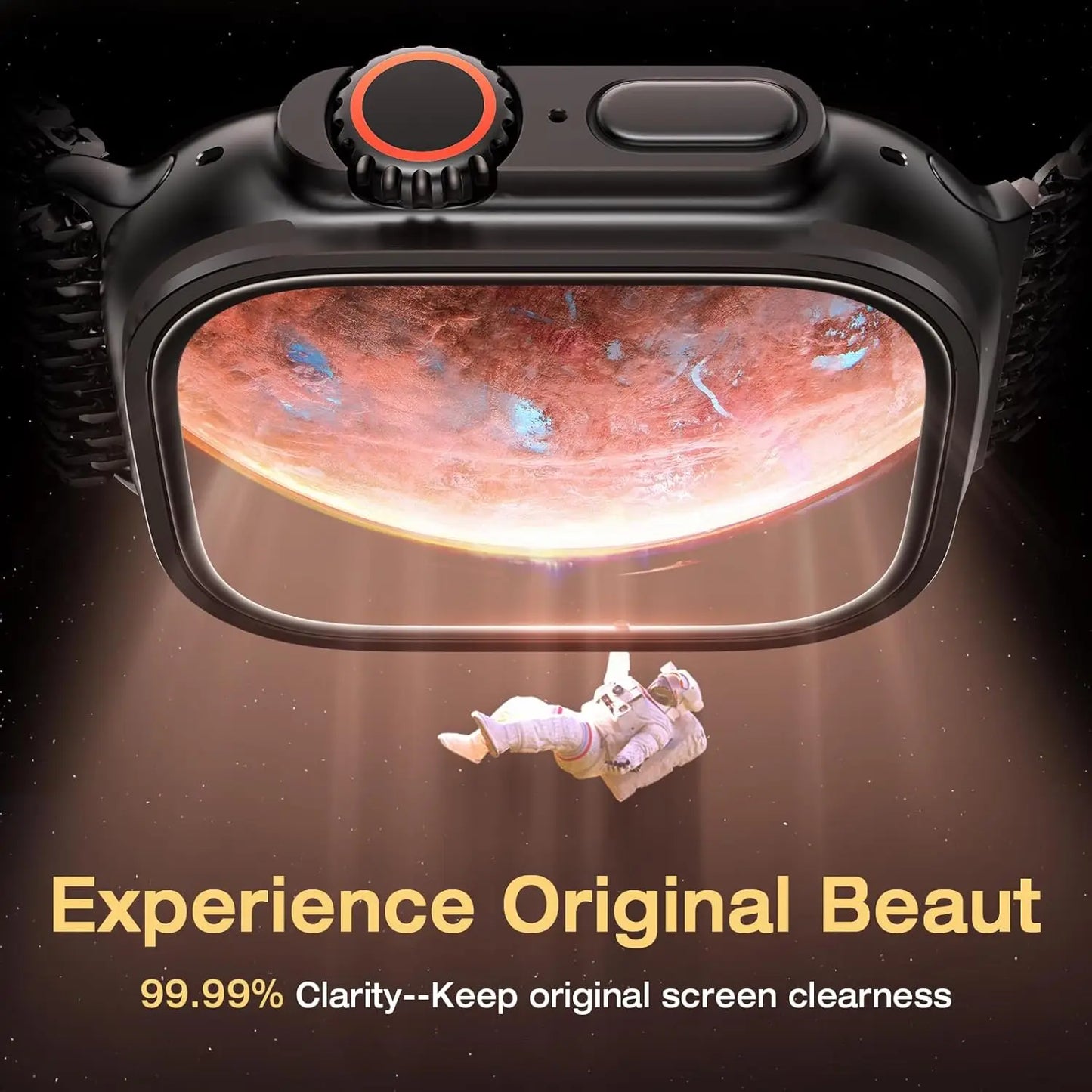 Protector de pantalla de cristal templado para Apple Watch Ultra 49 mm (Ultra 1/2/3) – Película protectora HD resistente a los arañazos con herramienta de instalación de alineación