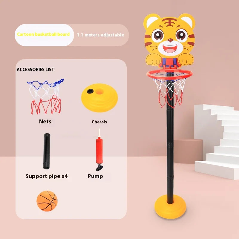 Children’s Version Vertical Adjustable Lifting Basketball Rack – Outdoor & Indoor Sports Cartoon Rebound Parent-Child Interactive Toy