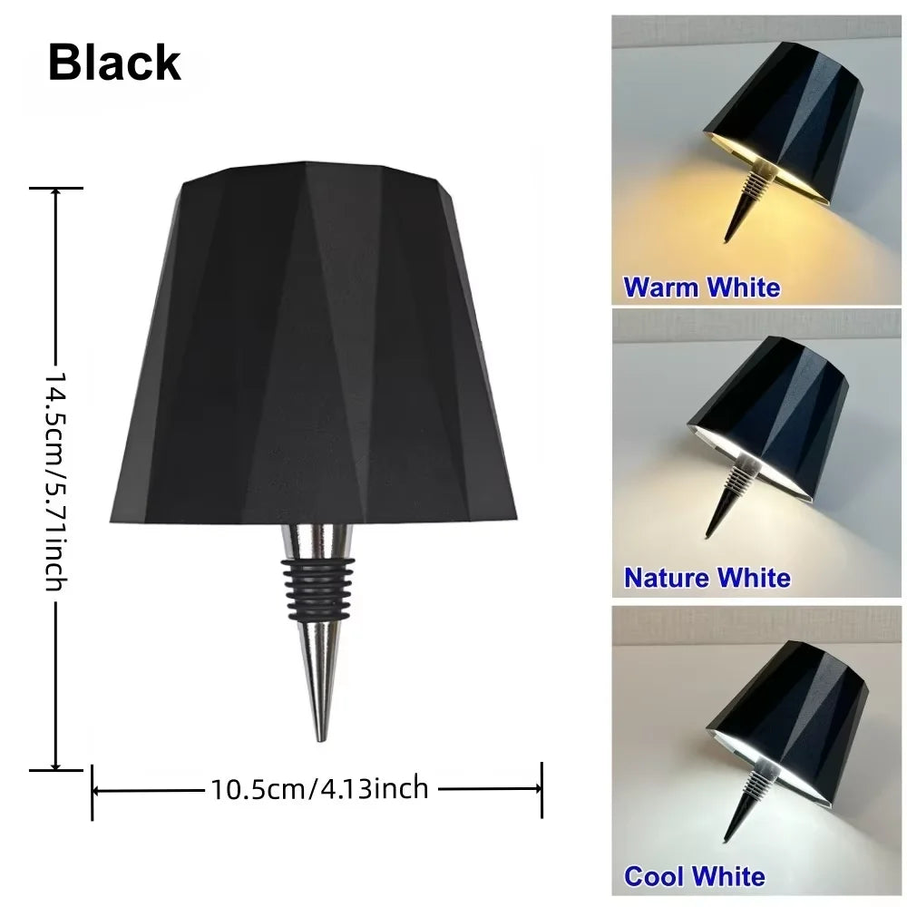 AITHEA Wireless Wine Bottle Cork Lamp – Touch Control Dimmable LED Desk Light with USB-C Charging for Home Bar Decor
