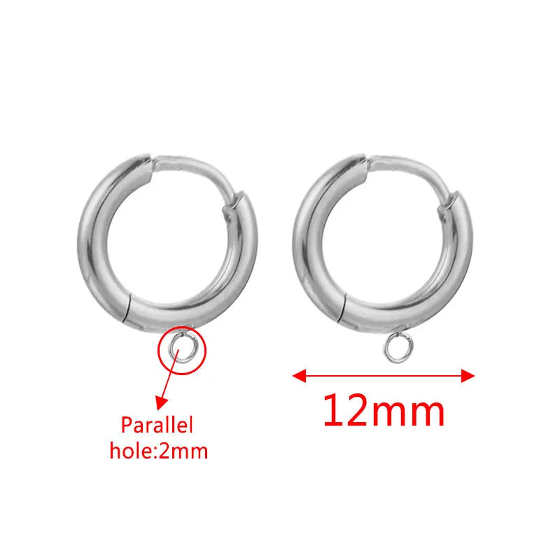 10-Piece Gold Stainless Steel Hoop Earring Hooks with Round Posts – DIY Earring Making Supplies & Jewelry Findings for Women