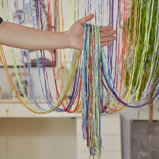 Cortina decorativa de hilos – Separador de ambientes con borlas para puertas, ventanas y decoración del hogar