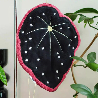 Essuie-mains Feuille – Serviette suspendue douce et absorbante pour la salle de bain et la cuisine, Gant de toilette décoratif, Serviette mouchoir à séchage rapide, Accessoire de nettoyage pour la maison