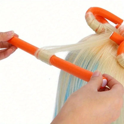 10PCS Flexible Heatless Hair Rollers – Bendy Foam Curling Rods for DIY Soft Curls, Universal No-Heat Perm Styling Tools & Hair Accessories