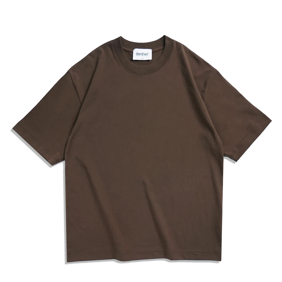 WAVLATII T-shirt unisexe oversize marron, décontracté d'été, streetwear coréen, haut basique uni pour femmes et hommes.