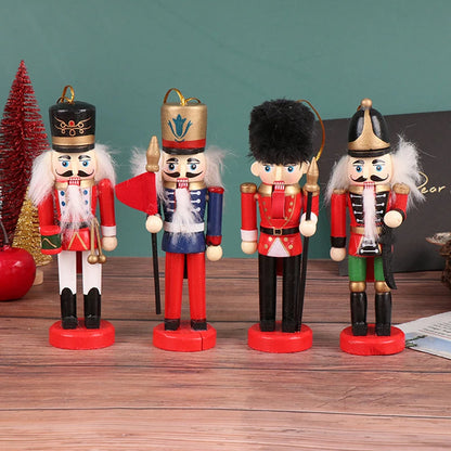 13CM Nutcracker Puppet Soldier Ornament – Cartoon Band Soldier Doll Christmas Pendant for Desktop, Table & Home Holiday Decor
