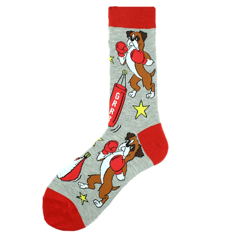 Funny Cotton Novelty Crew Socks – Alien, Planet, Shark, Dinosaur, Skateboard & Math Designs for Men & Women
