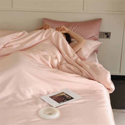 100% Mulberry Silk Bedding Set – Luxury Duvet Cover, Bed Sheet & Pillowcase Set