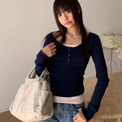Women’s Retro Rivet Tote Bag – 2026 Fashion Motorcycle Handbag, Large Capacity PU Shoulder Bag with Detachable Strap, Vintage Style Purse for Daily Commuting, Travel & Casual Outfits