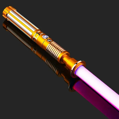 RGB Metal Lightsaber – Dueling Smooth Swing Laser Sword, 16 Color Changing & 16 Sound Effects, FOC Rave Flashing Toy Saber
