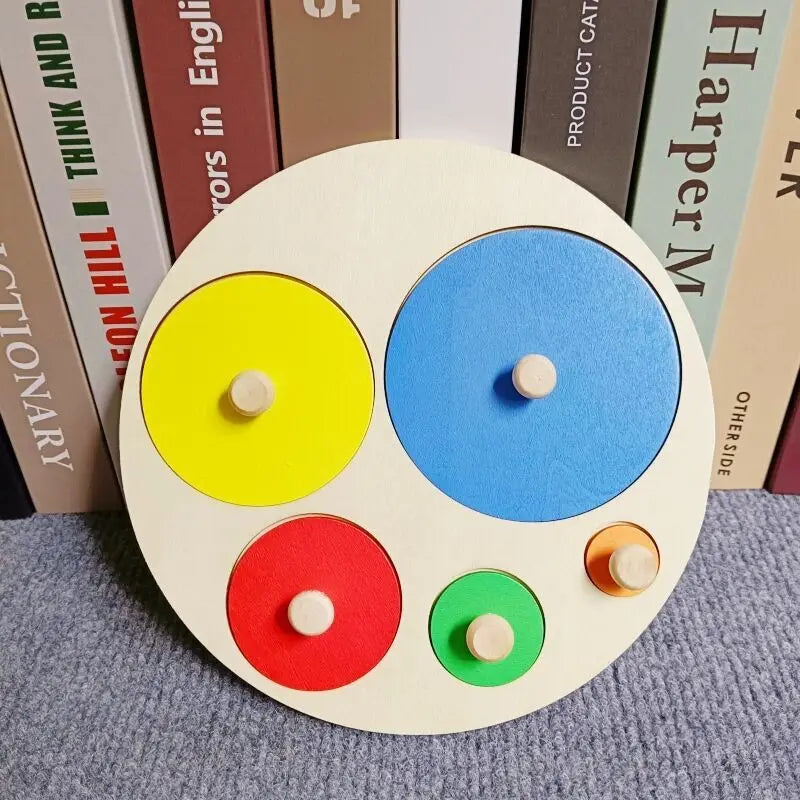 Montessori Wooden Building Blocks Color & Shape Matching Puzzle Educational Toy for Kids