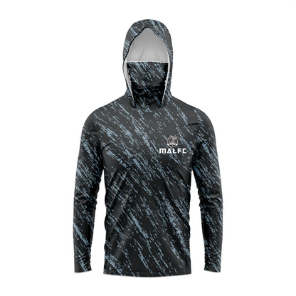 MALFC Men's Hooded Fishing Shirt – Long Sleeve UV Protection Performance Fishing Apparel for Outdoor Adventures