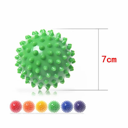 Balle de massage à picots en PVC de 7 cm – Balle de physiothérapie rigide pour soulager la fasciite plantaire, la récupération musculaire, la musculation et le massage sportif