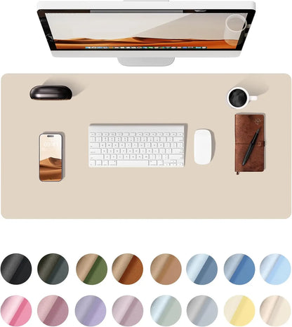Alfombrilla de escritorio grande de cuero PU - Mouse Pad antideslizante y protector de escritorio para laptop, teclado, oficina y juegos