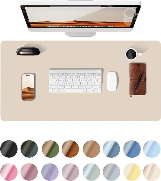 Alfombrilla de escritorio grande de cuero PU - Mouse Pad antideslizante y protector de escritorio para laptop, teclado, oficina y juegos