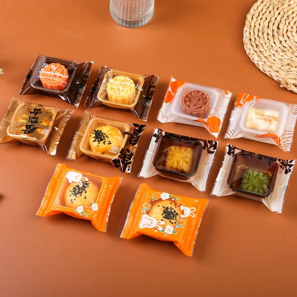 LBSISI Life 100 bolsas para galletas de luna – Bolsas de plástico transparentes para empaques de regalo caseros para festivales, galletas y crujientes de yema de huevo