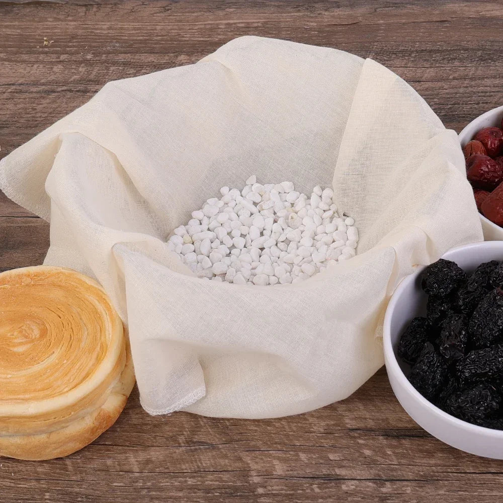 Reusable Nut Milk Bag – Natural Unbleached Cotton Fine Mesh Strainer for Cheese, Yogurt & Tofu
