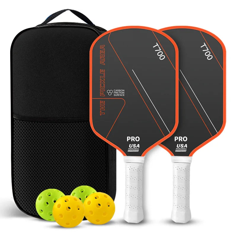 T700 Carbon Fiber Pickleball Paddle – USAPA Approved Frosted Surface Racket for Outdoor Competition (1 or 2 Pack)