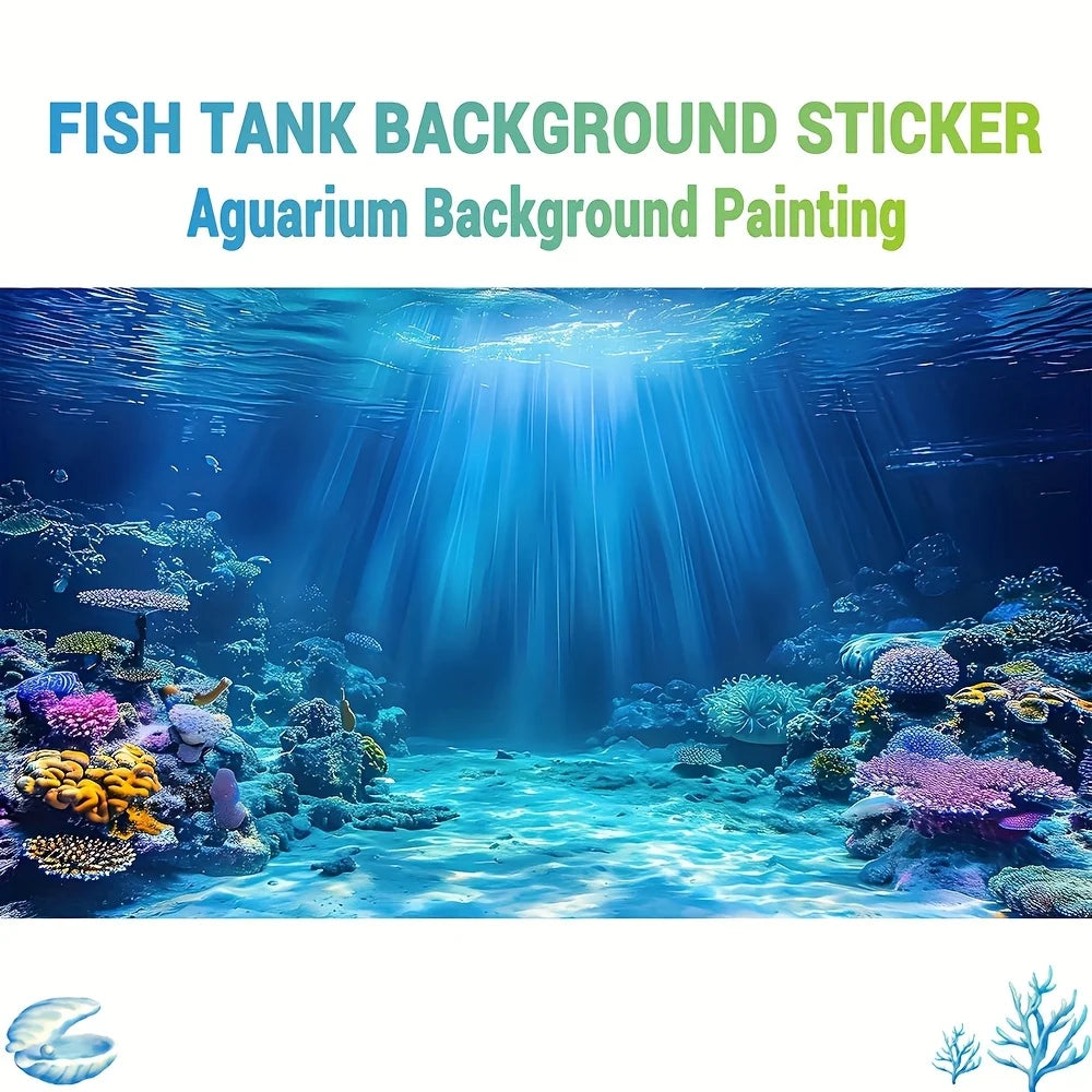 Aquarium Background Wallpaper – Fish Tank Sticker for Saltwater & Freshwater Aquariums, Turtle Tanks & Fish Tank Decorations