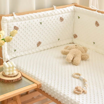 Parachoques de cuna de dibujos animados – Protector suave anticolisión para cunas de recién nacidos y ropa de cama infantil