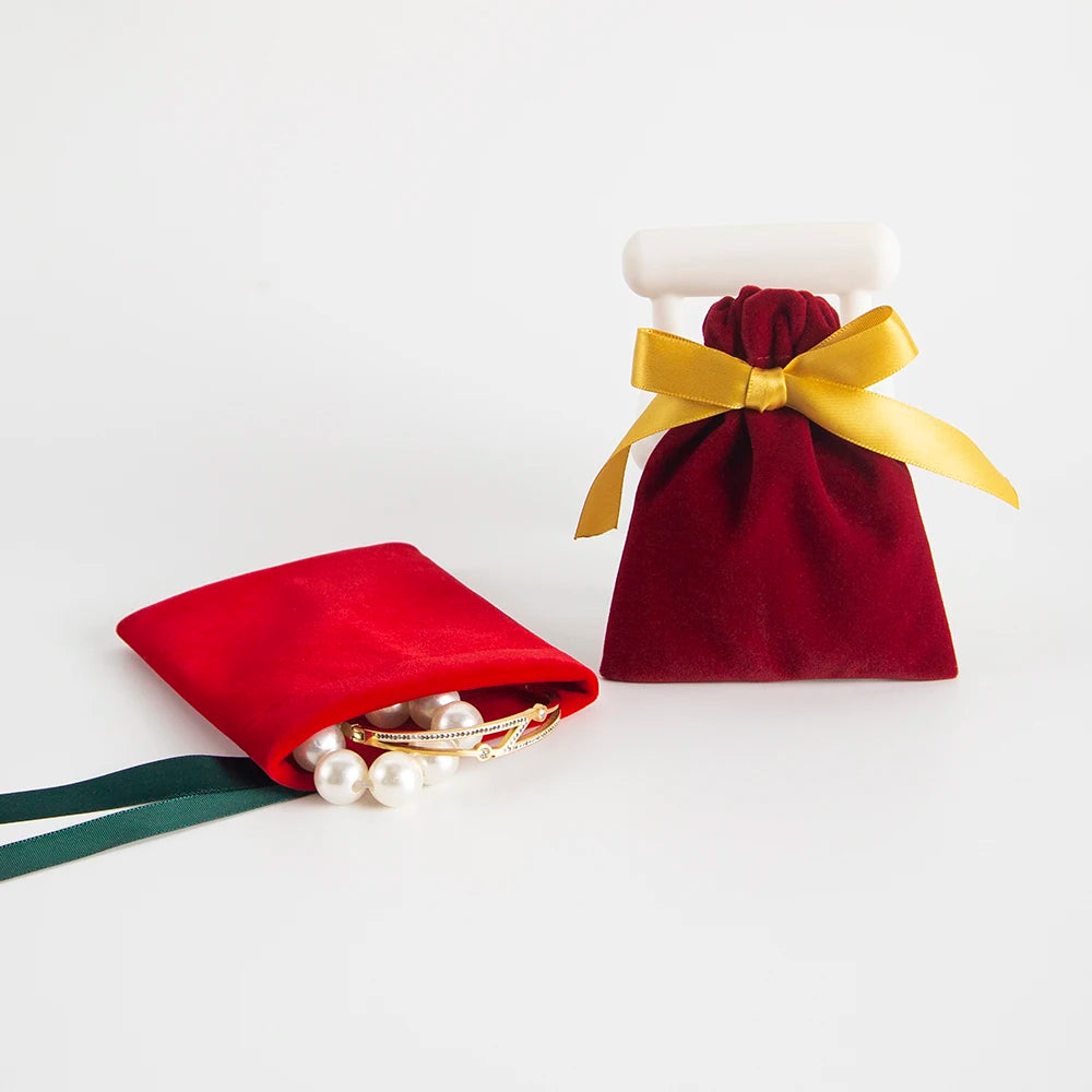 10 Bolsas de Terciopelo con Cordón – Bolsitas de Regalo con Cinta 10x12cm para Empaque de Joyas, Recuerdos de Boda, Almacenamiento de Viaje y Dulces