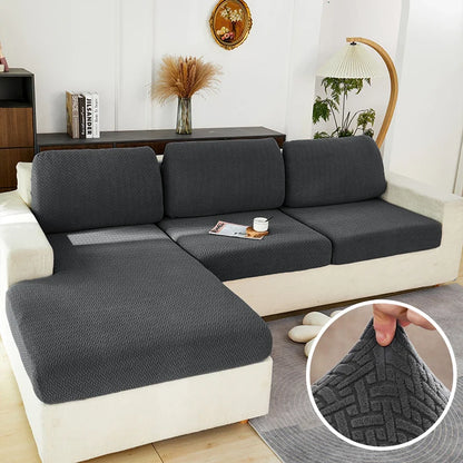 Stretch Jacquard Sofa Seat Cushion Cover – Washable Furniture Protector for Sectional & Loveseat Sofas