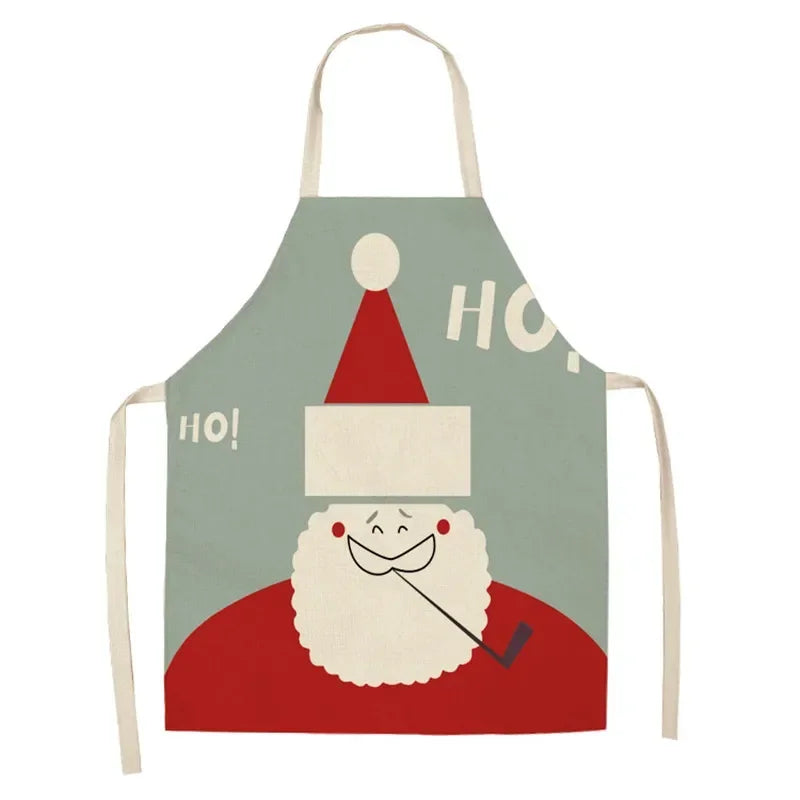 Christmas Moose Print Kitchen Apron – Unisex Cooking & Baking Workwear for Home Cleaning, Barbecue, Restaurant & Kitchen Use