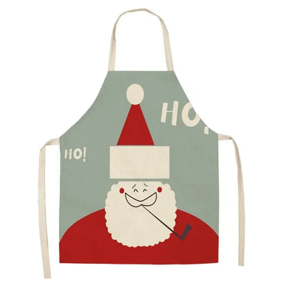 Christmas Moose Print Kitchen Apron – Unisex Cooking & Baking Workwear for Home Cleaning, Barbecue, Restaurant & Kitchen Use