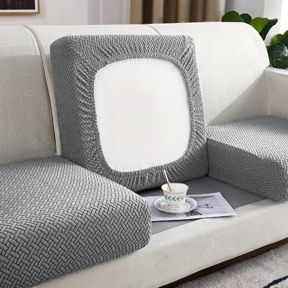Stretch Jacquard Sofa Seat Cushion Cover – Washable Furniture Protector for Sectional & Loveseat Sofas