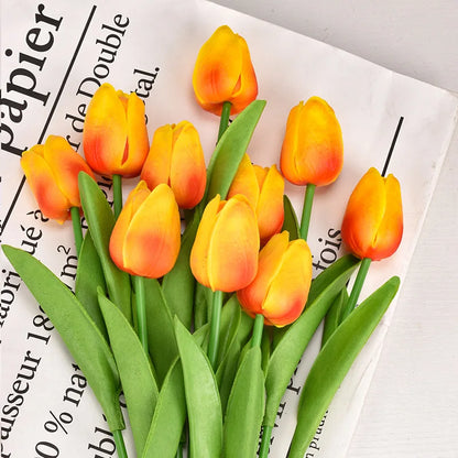 3/5/10/20pcs Real Touch Artificial Tulip Flowers – Realistic Faux Tulip Bouquet for Wedding Decor, Home Decoration, Floral Arrangements & DIY Projects