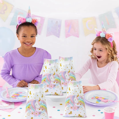 10/25/50 unidades Bolsas de Regalo de Unicornio para Dulces – Lindas Bolsas de Mano para Recuerdos de Fiesta, Decoraciones de Cumpleaños, Baby Showers, Regalos para Niños y Artículos de Celebración