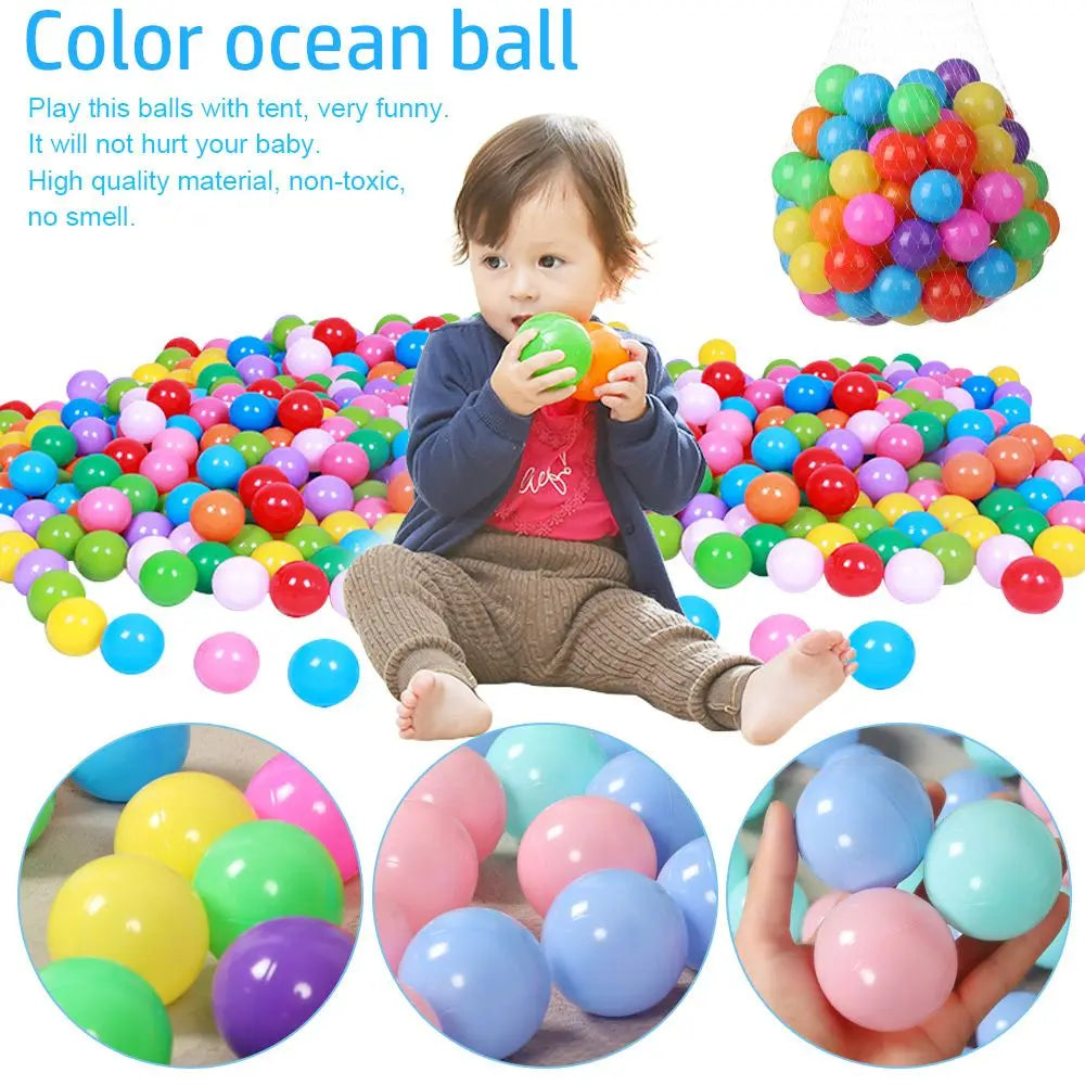 100Pcs Soft Colorful Water Pool Ocean Wave Balls – Outdoor Sports Inflatable Stress Relief Air Balls for Kids, Eco-Friendly Funny Toy Set