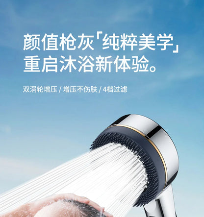 Cabezal de ducha filtrado Supercharged – Pulverizador de ducha ajustable de 4 modos de ahorro de agua, cabezal de ducha de baño de alta presión con filtro de sellado de agua y ajustes de pulverización multifuncionales