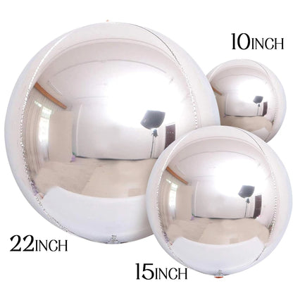 Globos metálicos redondos de aluminio 4D – Decoraciones para fiestas de cumpleaños, bodas y revelaciones de género en oro rosa y plata