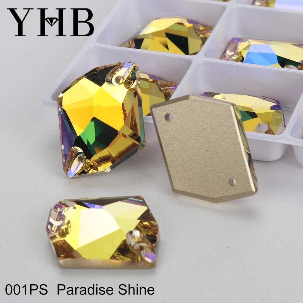 Strass à coudre YHB Cosmic AB Moonlight – Pierres plates en cristal de verre pour la décoration de vêtements et de sacs