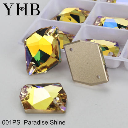 Strass à coudre YHB Cosmic AB Moonlight – Pierres plates en cristal de verre pour la décoration de vêtements et de sacs