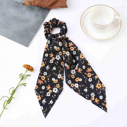 Korean Dots Scrunchie Hair Tie – Long Scarf Ponytail Elastic Hair Band for Women | Sweet Fashion Hair Accessories