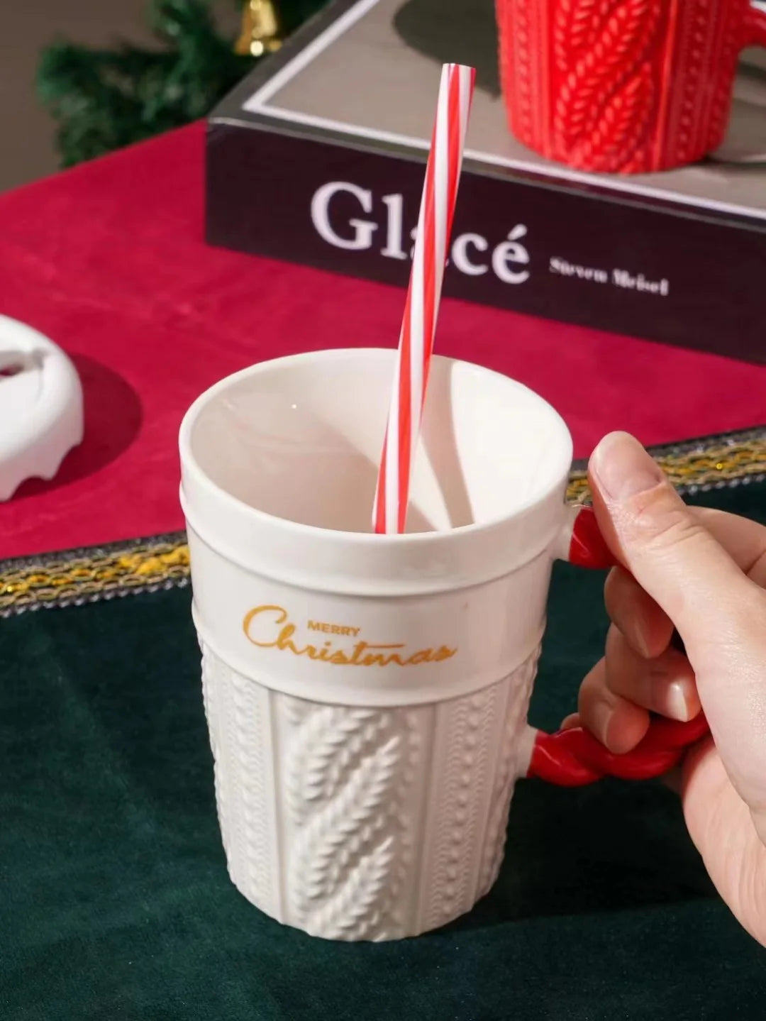 Creative Christmas Ceramic Mug – Coffee & Drinking Cup with Lid and Spoon, Festive Xmas Gift for Children, Home & Office