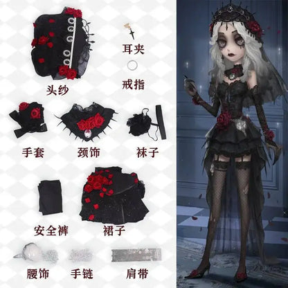 Identity V Psychologist Emily (Everlasting Night Patient) Cosplay Costume – Halloween Party Outfit Series Game Dress Suit for Roleplay & Convention Events