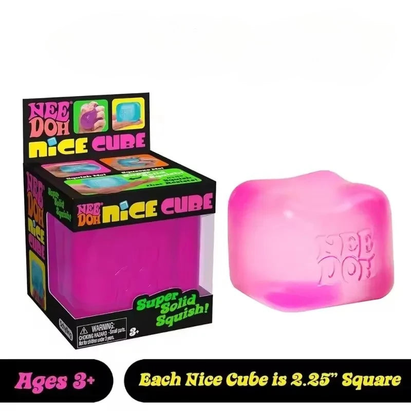 Schylling Needoh Nice Cube Sensory Nice-Sicle Stress Relief Squishy Cube Anti-Anxiety Squeeze Object For Focus ADHD Population