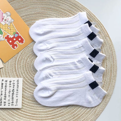 5 Pairs Kids Summer Cotton Mesh Socks Breathable Sports Ankle Socks for Boys & Girls