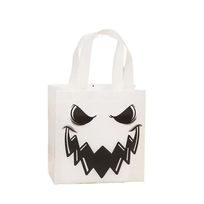 Halloween Pumpkin Candy Bags for Kids, Non-Woven Trick or Treat Loot Bags, Cute Ghost Bat and Cat Treat Bags, Halloween Goodie Bags, Party Favors and Holiday Gift Bags