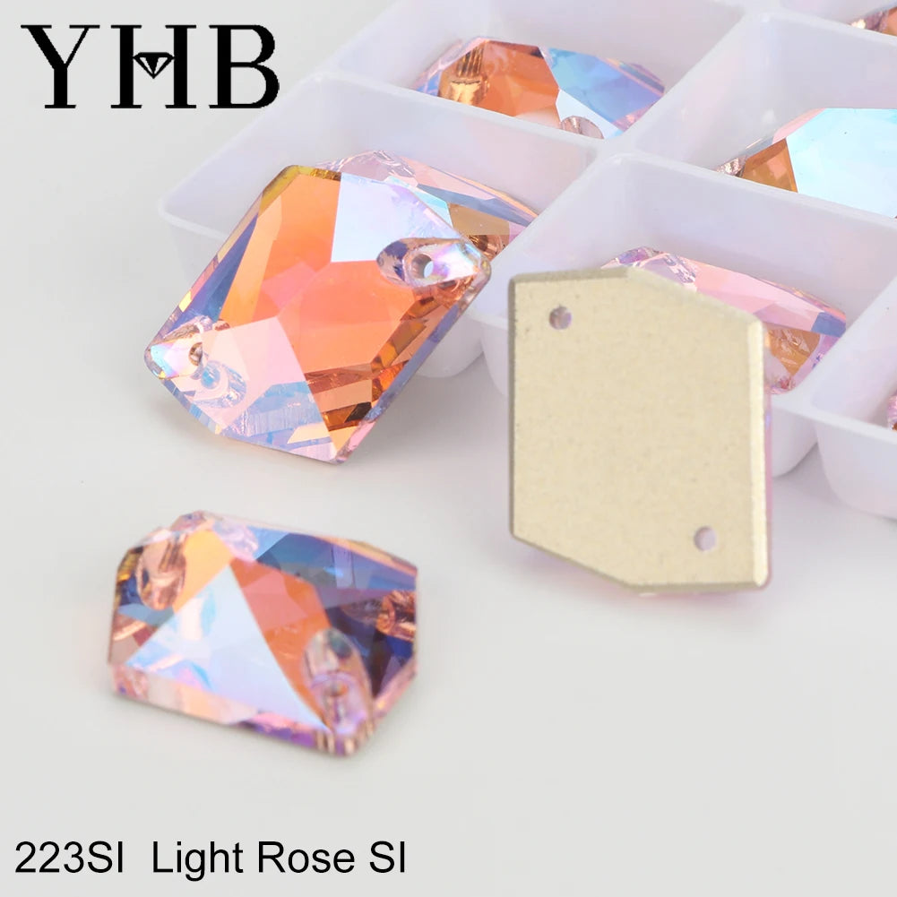 Strass à coudre YHB Cosmic AB Moonlight – Pierres plates en cristal de verre pour la décoration de vêtements et de sacs